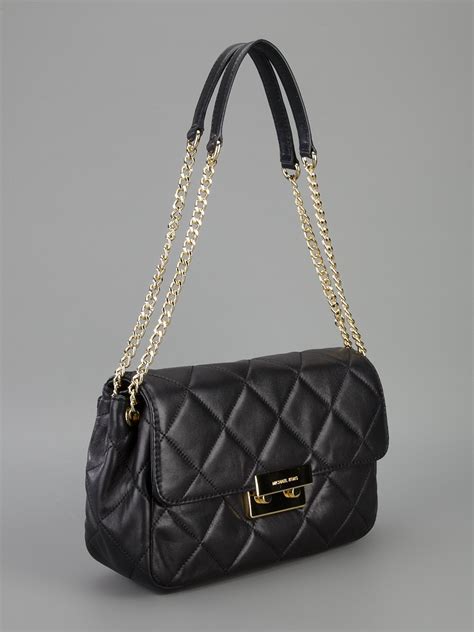 michael kors black bag small|michael kors quilted black bag.